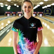 Load image into Gallery viewer, Icy Colorful Light Women's Bowling Shirt Custom Bowling Jersey Outfit Team Polo &amp; Quarter Zip TDM4654