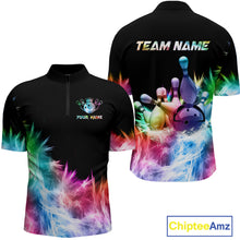 Load image into Gallery viewer, Icy Colorful Light Men's Bowling Shirt Custom Bowling Jersey Outfit Team Polo &amp; Quarter Zip TDM4654