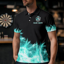 Load image into Gallery viewer, Icy Turquoise Light Mens Darts Polo &amp; Quarter Zip Shirts Custom Dart Shirts For Team Darts Jerseys TDM2577