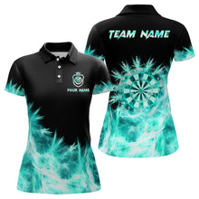 Load image into Gallery viewer, Icy Turquoise Light Womens Darts Polo &amp; Quarter Zip Shirts Custom Dart Shirts For Team Darts Jerseys TDM2577