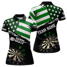 Load image into Gallery viewer, Personalized US Flag St Patrick Day Dart Shirts For Women Custom Patriotic Shamrock Darts Jerseys TDM3643