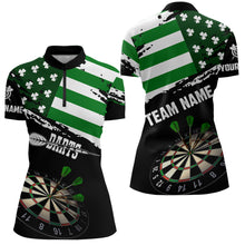 Load image into Gallery viewer, Personalized US Flag St Patrick Day Dart Shirts For Women Custom Patriotic Shamrock Darts Jerseys TDM3643