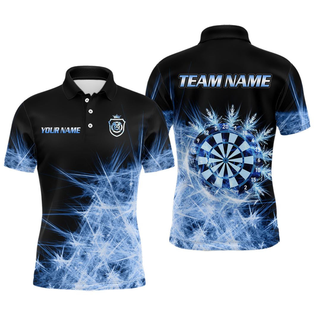 Blue Icy Light Mens Darts Polo & Quarter Zip Shirts Custom Dart Shirts For Team Darts Jerseys TDM3320