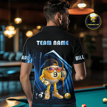 Load image into Gallery viewer, Blue Funny 8 Ball &amp; 9 Ball Pool Billiard Shirt For Men Custom Billiard Team Jersey Polo &amp; 1/4 Zip TDM6616