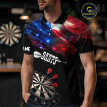 Load image into Gallery viewer, Personalized Glowing American Flag Darts Shirt For Men Custom Patriotic Darts Team Jerseys TDM4265
