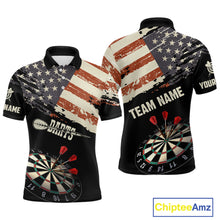Load image into Gallery viewer, Grunge Vintage American Flag Custom Retro Dart Shirts For Men, Pride Team Patriotic Dart Jerseys TDM4266