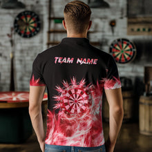 Load image into Gallery viewer, Red Icy Lights Darts Polo &amp; Quarter Zip Custom Dart Shirts For Men Darts Team Jerseys Outfit TDM5323