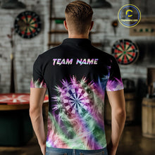 Load image into Gallery viewer, Icy Holographic Light Mens Darts Polo &amp; Quarter Zip Shirts Custom Dart Shirt For Team Darts Jersey TDM5324