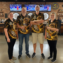 Load image into Gallery viewer, Custom Yellow Dartboard Thunder Lightning Lion Darts Shirt For Men, Darts League Team Jersey TDM5815