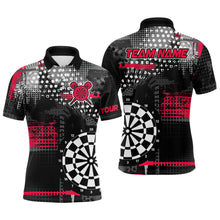 Load image into Gallery viewer, Personalized Grunge Dotted Pattern Dart Polo &amp; Quarter Zip Custom Men Dart Shirt Dart Jersey | Red TDM3337