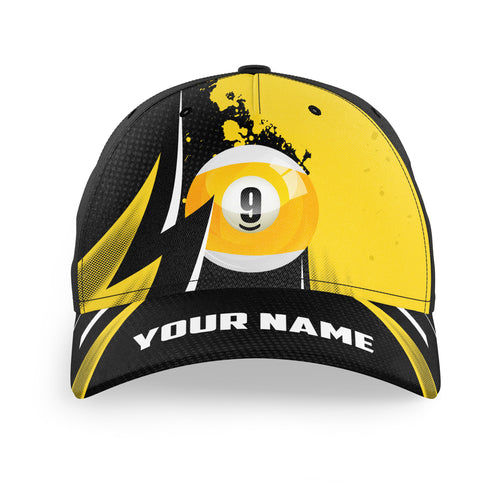 9 Ball Pool Billiard Hats For Men And Women, Best Custom Name Billiard Caps For Pool Player TDM1531