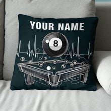 Load image into Gallery viewer, Funny Billiard Table Custom Black Pillows, Personalized Billiard Gifts TDM0821