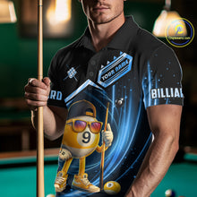 Load image into Gallery viewer, Blue Funny 9 Ball Billiard Shirt For Men Custom Pool Team Shirt, Billiard Jersey Polo &amp; 1/4 Zip TDM5834