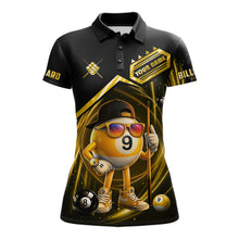 Load image into Gallery viewer, Yellow Funny 9 Ball Billiard Shirt For Women Custom Pool Team Shirt, Billiard Jersey Polo &amp; 1/4 Zip TDM5835