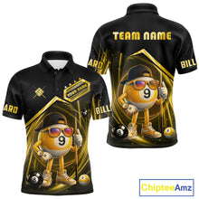 Load image into Gallery viewer, Yellow Funny 9 Ball Billiard Shirt For Men Custom Pool Team Shirt, Billiard Jersey Polo &amp; 1/4 Zip TDM5835