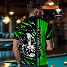 Load image into Gallery viewer, Personalized Green 8 Ball Skull Billiard Shirt For Men Custom Pool Team Jersey, Billiard Outfit TDM4461