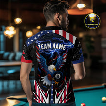 Load image into Gallery viewer, American Flag Eagle 8 Ball Pool Lightning Billiard Shirt For Men Custom Patriotic Billiard Jersey TDM4704