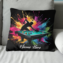 Load image into Gallery viewer, Colorful Men Billiard Player Custom Throw Pillow, Billiard Pillow Gifts TDM0832