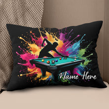Load image into Gallery viewer, Colorful Men Billiard Player Custom Throw Pillow, Billiard Pillow Gifts TDM0832
