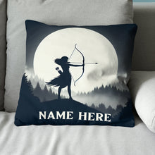 Load image into Gallery viewer, Personalized Pillows Archery Player With Moon, Custom Name Archery Gifts TDM0848