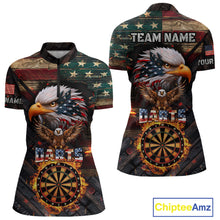 Load image into Gallery viewer, American Flag 3D Dartboard Fire Flame Custom Eagle Darts Shirt For Women, Patriotic Dart Team Jersey TDM4717