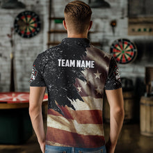 Load image into Gallery viewer, Personalized Retro American Flag Dart Polo Shirts For Men Custom Patriotic Dart Jerseys Uniform TDM1173