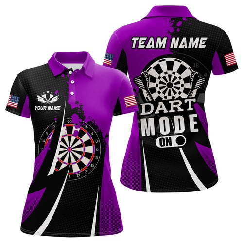 Personalized Purple Dart Mode On Women Darts Polo Shirts Custom Name Darts Jersey Team Shirts TDM1174