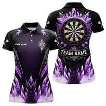 Load image into Gallery viewer, Personalized Purple Icy Dartboard Custom Darts Polo &amp; Quarter Zip For Women, Team Dart Jersey Outfit TDM3671