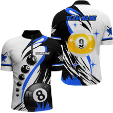 Load image into Gallery viewer, Personalized Billiard 8 Ball &amp; 9 Ball Pool Shirts For Men Custom Billiard Team Jerseys | Blue TDM2409