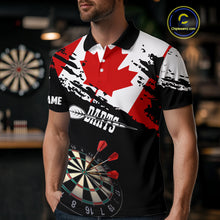Load image into Gallery viewer, Personalized Grunge Canada Flag Dart Polo Shirts For Men Custom Patriotic Canadian Dart Jerseys TDM1187
