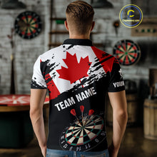 Load image into Gallery viewer, Personalized Grunge Canada Flag Dart Polo Shirts For Men Custom Patriotic Canadian Dart Jerseys TDM1187