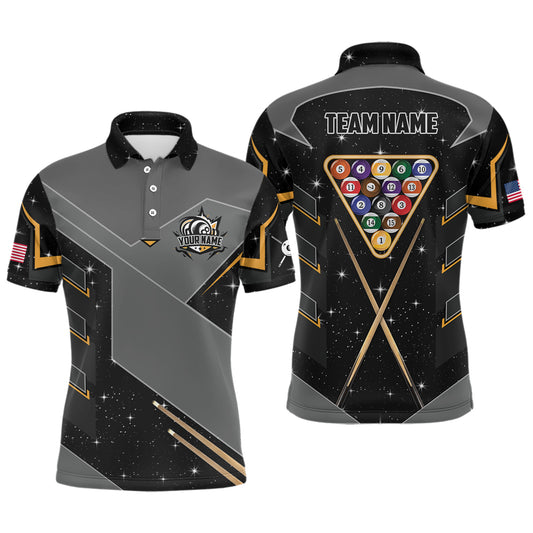 Personalized 8 Ball Pool Billiard Polo Shirts For Men Custom 8 Ball Billiards Attire Jerseys TDM1376