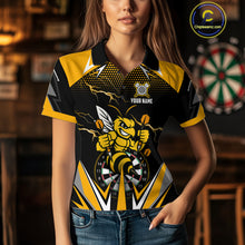 Load image into Gallery viewer, Personalized Funny Bee Lightning Darts Shirt For Women Custom Yellow Black Darts Jersey, Darts Gift TDM4738