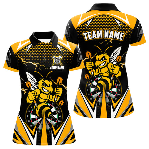 Personalized Funny Bee Lightning Darts Shirt For Women Custom Yellow Black Darts Jersey, Darts Gift TDM4738