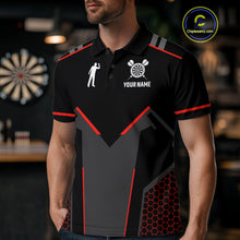 Load image into Gallery viewer, Darts Jersey For Men Custom Polo &amp; Quarter Zip Darts Tournament Team Shirt  |Red TDM4746