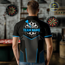 Load image into Gallery viewer, Darts Jersey For Men Custom Polo &amp; Quarter Zip Darts Tournament Team Shirt  |Blue TDM4747