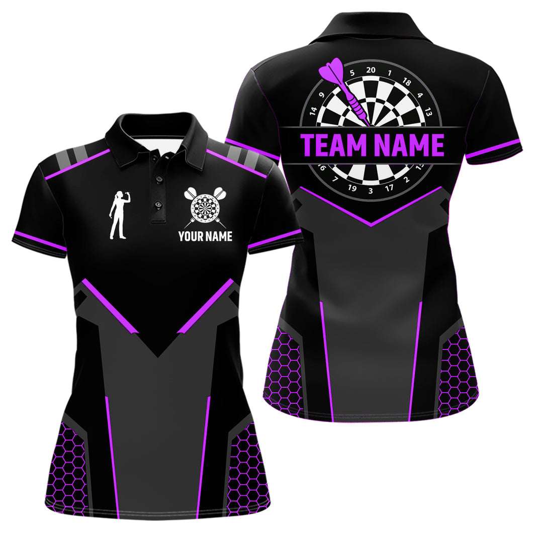 Darts Jersey For Women Custom Polo & Quarter Zip Darts Tournament Team Shirt  |Purple TDM4748