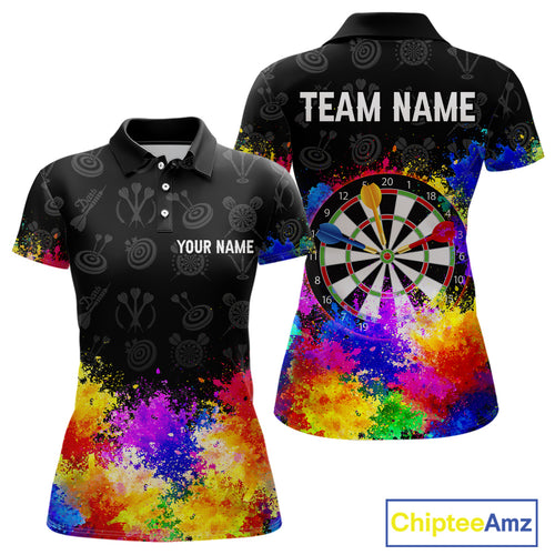 Funny Dartboard Colorful Grunge Dart Shirts For Women | Darts Team Jerseys – Polo & Quarter Zip TDM3964