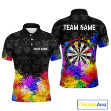 Load image into Gallery viewer, Funny Dartboard Colorful Grunge Dart Shirts For Men | Darts Team Jerseys – Polo &amp; Quarter Zip TDM3964