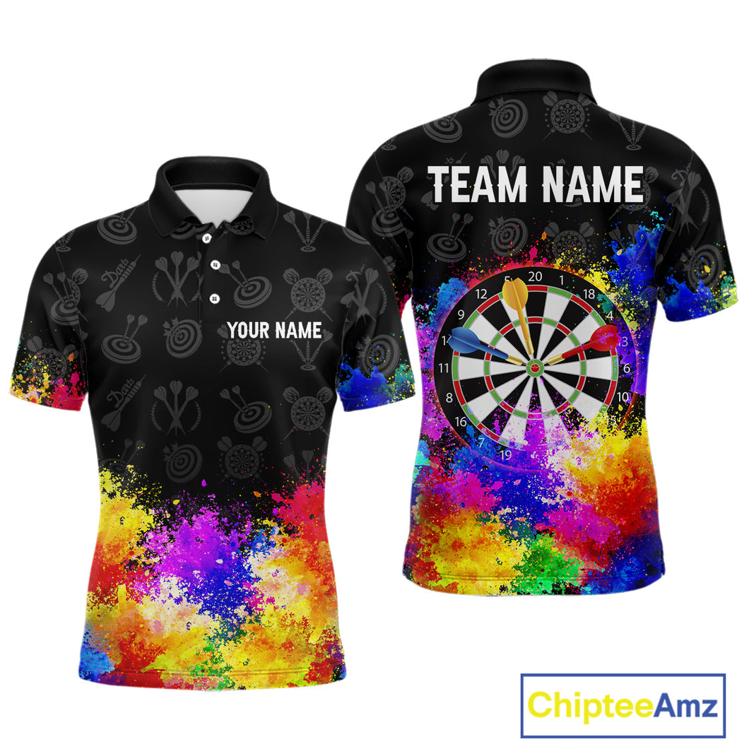 Funny Dartboard Colorful Grunge Dart Shirts For Men | Darts Team Jerseys – Polo & Quarter Zip TDM3964