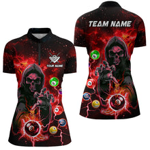 Load image into Gallery viewer, Red Billiard Grim Reaper Women Polo &amp; Quarter-Zip Shirts Customized Team League Billiard Jerseys TDM1748
