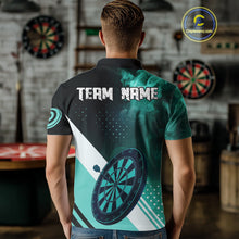 Load image into Gallery viewer, Personalized Turquoise Smoke Darts Shirt For Men Custom Darts Jersey Team Polo &amp; 1/4 Zip Outfit TDM4534