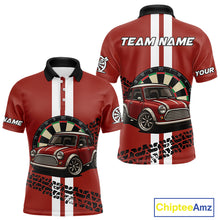 Load image into Gallery viewer, Personalized Red Funny Car Dart Shirts For Men Custom Darts Team Jerseys Polo &amp; Quarter Zip TDM4151