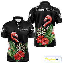 Load image into Gallery viewer, Personalized Tropical Flamingo Darts Shirt For Men, Funny Darts Jerseys Custom Darts Gifts TDM4327