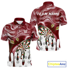 Load image into Gallery viewer, Personalized Marble Swirl Dart Shirt For Men Custom Funny Darts Jersey Team Polo &amp; 1/4 Zip|Purple TDM4162