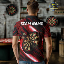 Load image into Gallery viewer, Personalized Red &amp; Black Lion Dart Shirt For Men Custom Light Dartboard Team Jersey Polo &amp; 1/4 Zip TDM4334