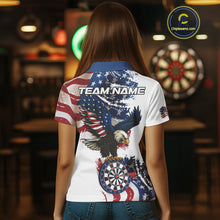 Load image into Gallery viewer, Personalized Grunge American Flag Eagle Darts Shirt For Women Custom Patriotic Darts Team Jersey TDM4756