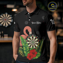 Load image into Gallery viewer, Personalized Tropical Flamingo Darts Shirt For Men Custom Funny Darts Jerseys Custom Darts Gifts TDM4345