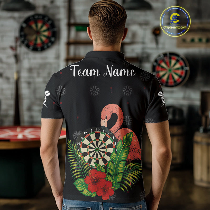 Personalized Tropical Flamingo Darts Shirt For Men Custom Funny Darts Jerseys Custom Darts Gifts TDM4345