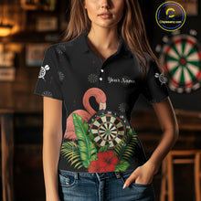 Load image into Gallery viewer, Personalized Tropical Flamingo Darts Shirt For Women Custom Funny Darts Jerseys Custom Darts Gifts TDM4345
